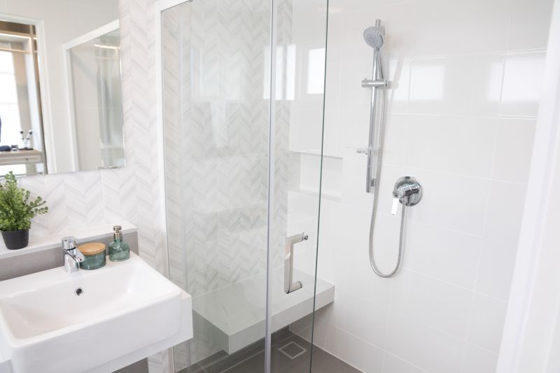 Contemporary Shower with Chrome Fixtures
